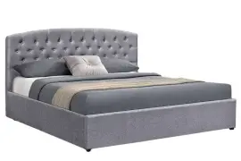 King Fabric Gas Lift Storage Bed Frame 