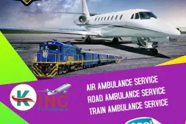 Get Train Ambulance Service in Delhi by King with 