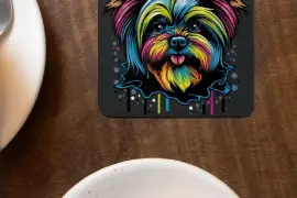 Yorkshire Terrier Graphic Square Coasters