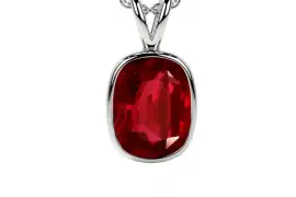 Best Ruby Solitaire Classic Bezel Pendant Necklace