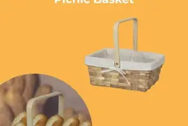 Rectangular Woodchip Picnic Basket