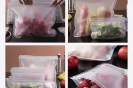 Reusable Leakproof Silicone Ziplock Food Bag Set (