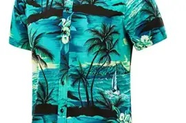 EUOW Men's Hawaiian Shirt Short Sleeves Printed Bu