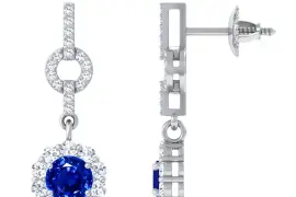  Buy Round-Shaped Blue Sapphire Dangling Gemstone 